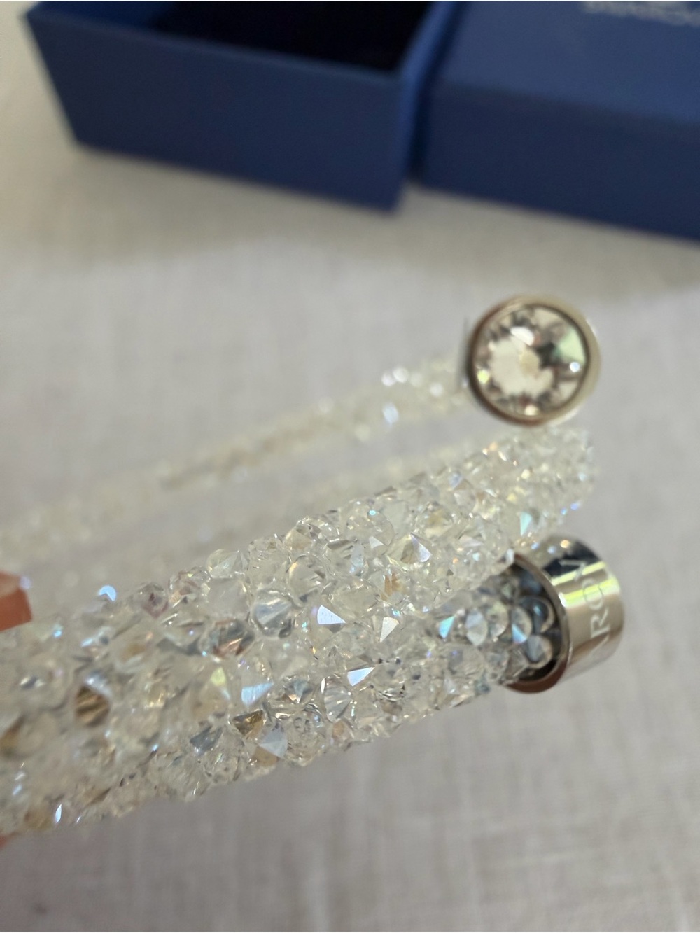 Swarovski Crystaldust Cuff Bracelet, White Crystal, with Box - Picture 7 of 10